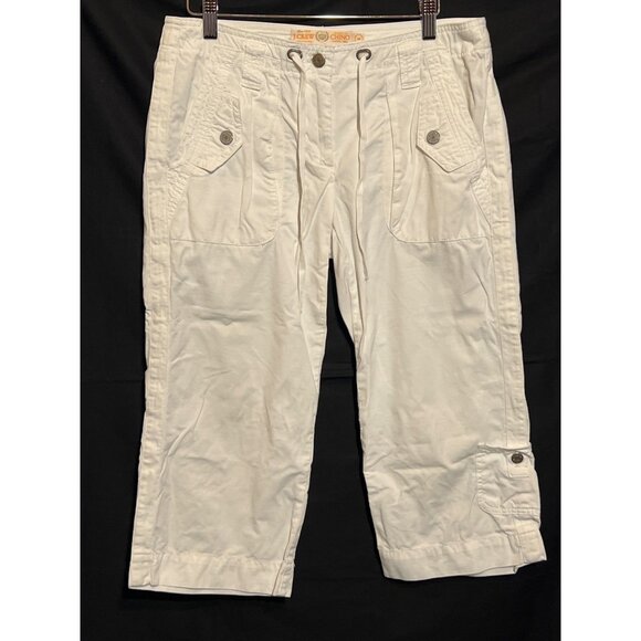 J. Crew White Chino Capri Pants Size 4 Casual Womens Fit With Pockets & Drawstri - Picture 1 of 11